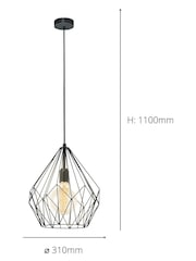 Eglo Black Carlton Wired Ceiling Light Pendant - Image 4 of 4
