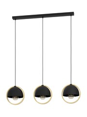 Eglo Black Callow 3 Light Wood Ceiling Light Pendant - Image 2 of 3