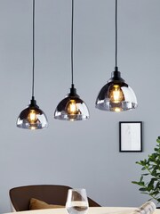 Eglo Black Beleser Transparent 3 Light Ceiling Light Pendant - Image 1 of 3