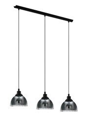 Eglo Black Beleser Transparent 3 Light Ceiling Light Pendant - Image 2 of 3