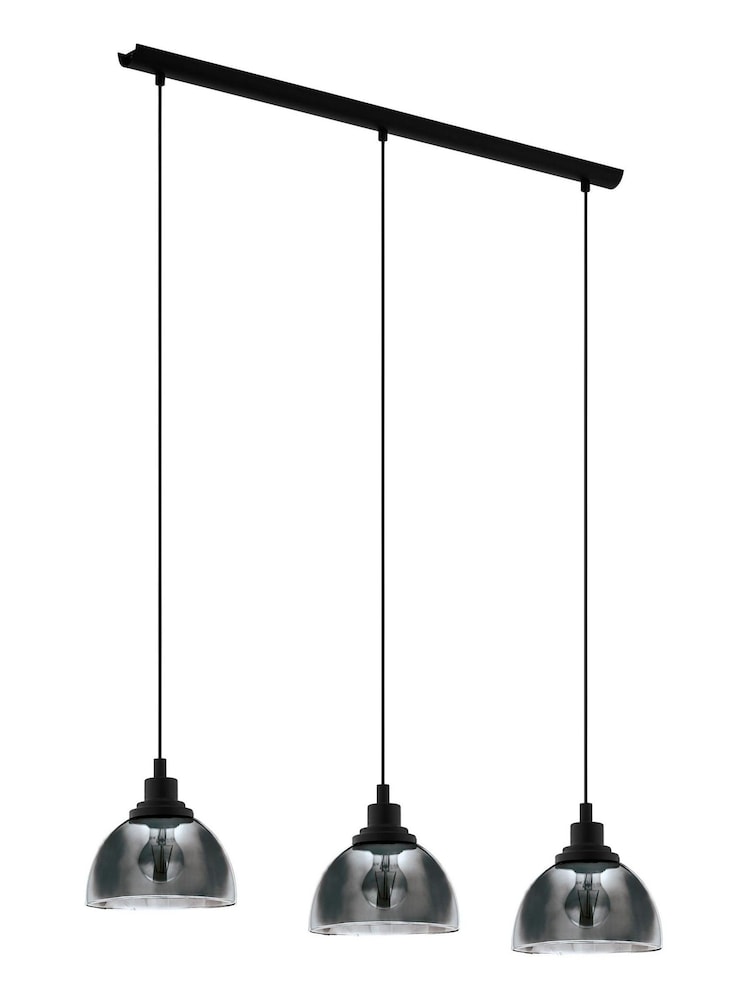 Eglo Black Beleser Transparent 3 Light Ceiling Light Pendant - Image 2 of 3