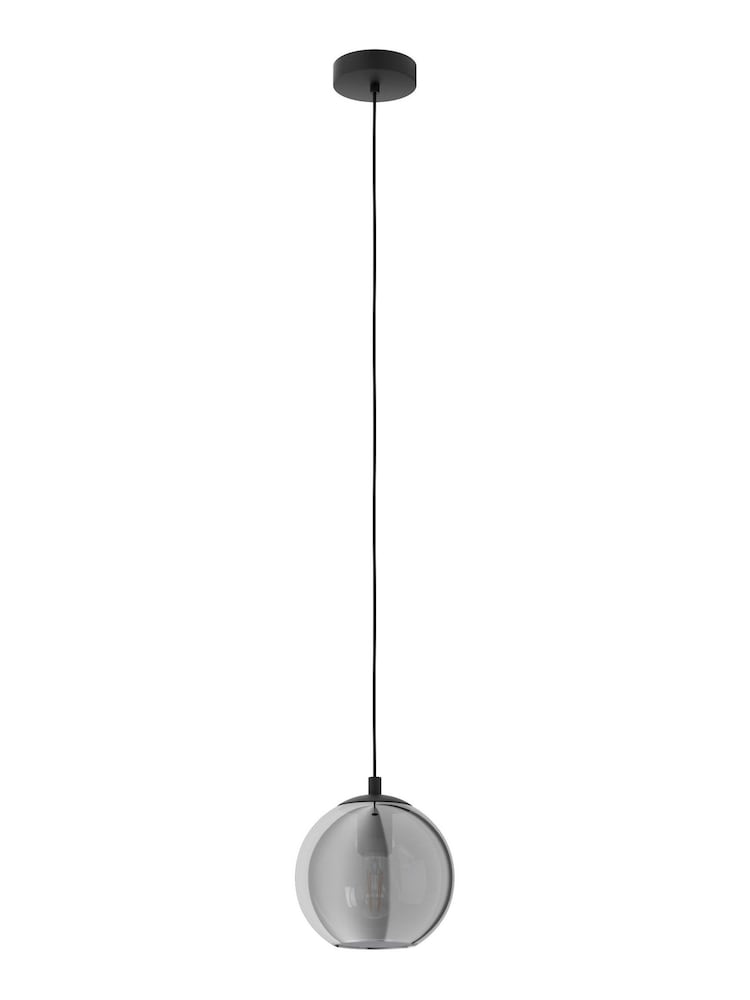 Eglo Black Ariscani Smoked Glass Single Pendant - Image 2 of 3 Eglo Black Ariscani Smoked Glass Single Pendant - Image 2 of 3