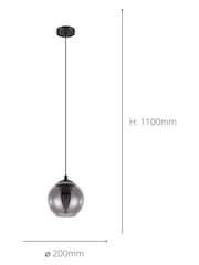 Eglo Black Ariscani Smoked Glass Single Pendant - Image 3 of 3