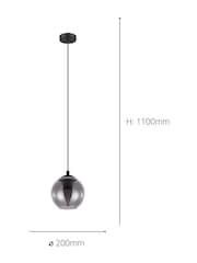 Eglo Black Ariscani Smoked Glass Single Pendant - Image 4 of 5