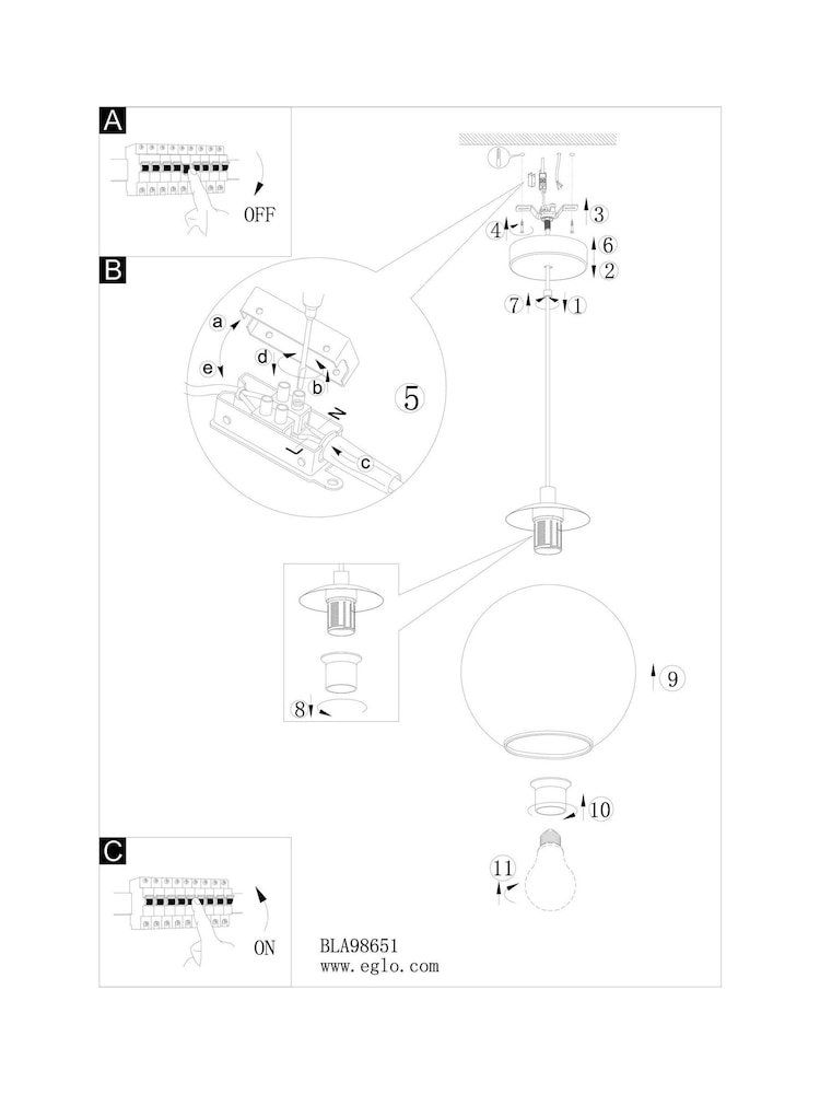 Eglo Black Ariscani Smoked Glass Single Pendant - Image 5 of 5 Eglo Black Ariscani Smoked Glass Single Pendant - Image 5 of 5