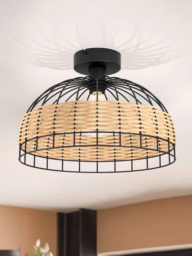 Eglo Natural Anwick Rattan Ceiling Light - Image 1 of 3