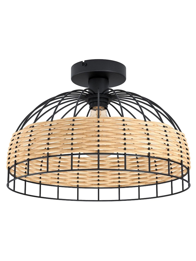 Eglo Natural Anwick Rattan Ceiling Light - Image 2 of 3