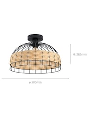 Eglo Natural Anwick Rattan Ceiling Light - Image 3 of 3