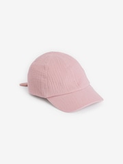 Pink 100% Cotton Bow Cap (3mths-10yrs) - Image 1 of 2