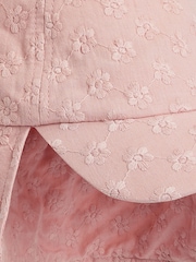 Pink Broderie Legionnaire 100% Cotton Hat (3mths-10yrs) - Image 3 of 3