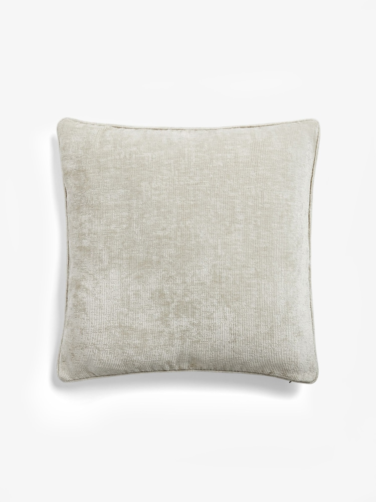 Light Natural 59 x 59cm Camilla Chenille Cushion - Image 5 of 5