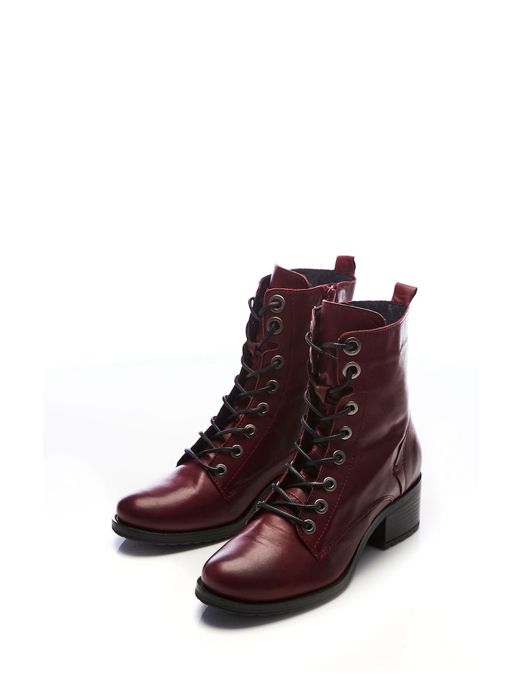 Moda in Pelle Bezzie Lace-Up Leather Ankle Boots - Image 2 of 4