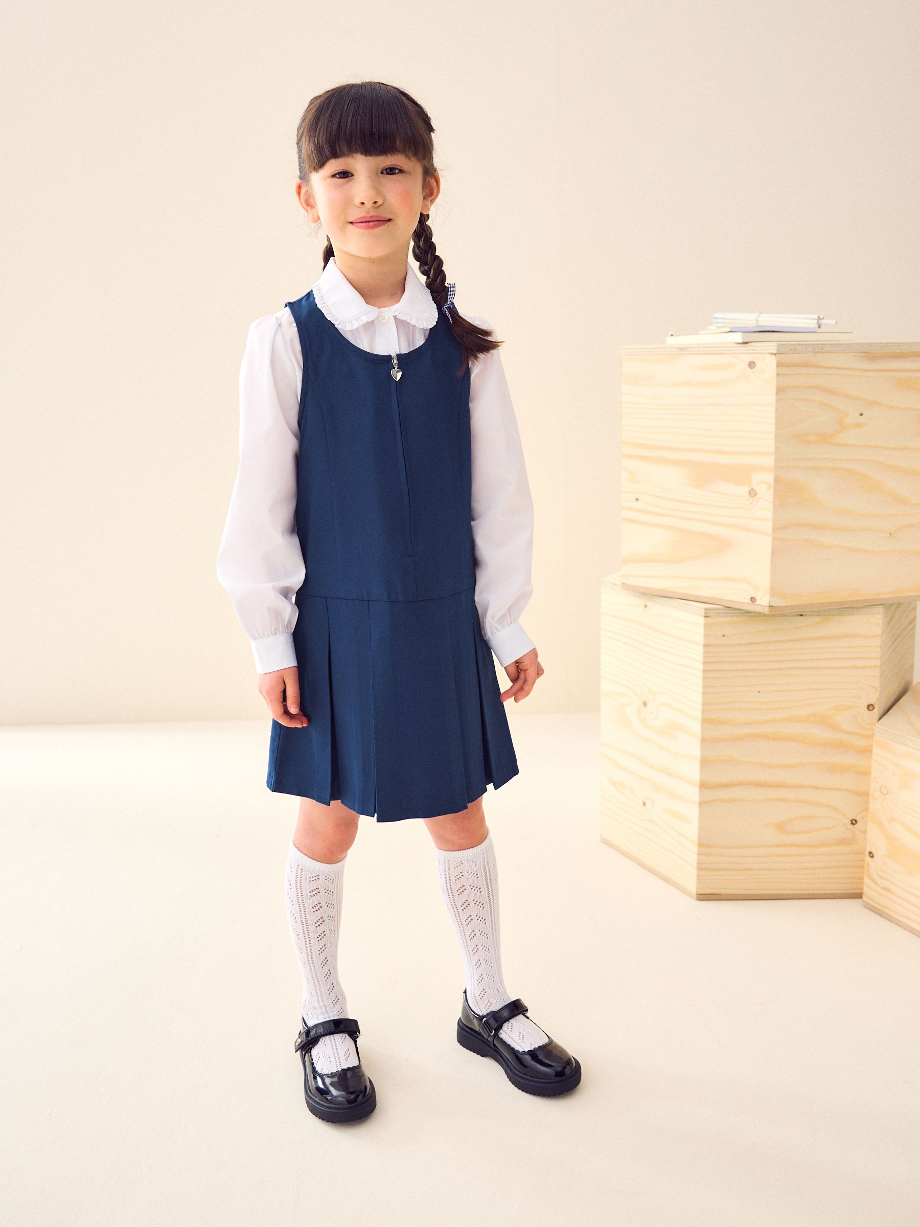 Navy blue school pinafore outlet