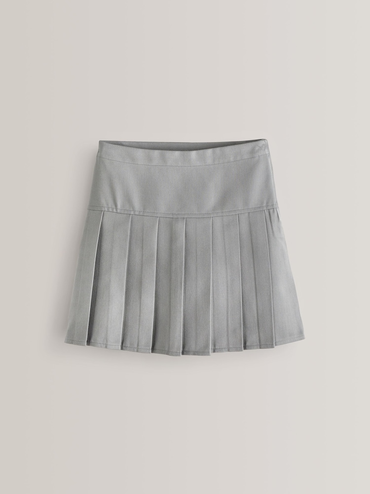 Light Grey Regular Waist Pleat Skirts 2 Pack (3-16yrs) - Image 2 of 4 Light Grey Regular Waist Pleat Skirts 2 Pack (3-16yrs) - Image 2 of 4