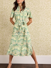 Morris & Co. Strawberry Thief Zip Neck Midi Dress - Image 1 of 5