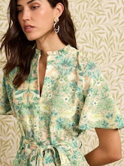 Morris & Co. Strawberry Thief Zip Neck Midi Dress - Image 4 of 5
