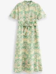 Morris & Co. Strawberry Thief Zip Neck Midi Dress - Image 5 of 5