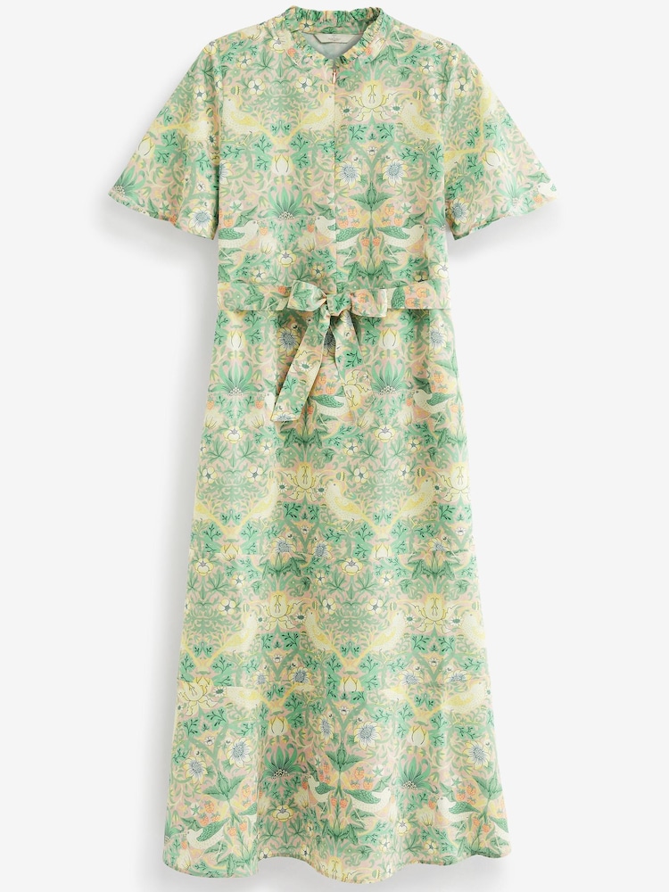 Morris & Co. Strawberry Thief Zip Neck Midi Dress - Image 5 of 5