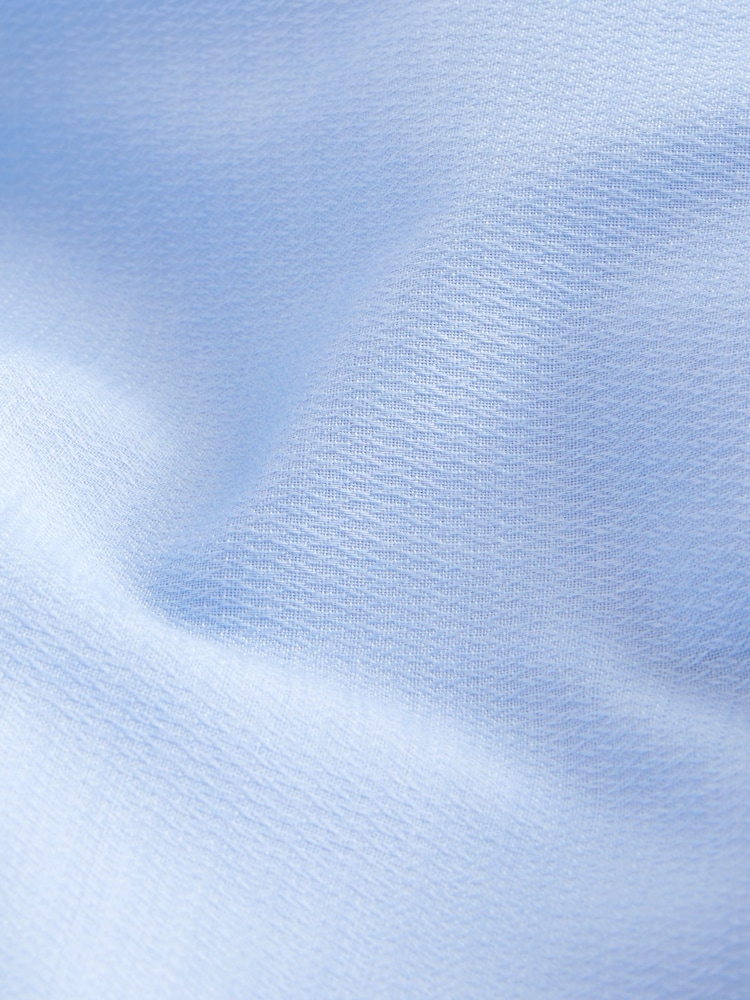 Light Blue Regular Fit Easy Care Textured Single Cuff Shirt - Image 8 of 8
