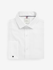 White Slim Fit Easy Care Textured Shirt - Image 6 of 8
