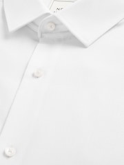 White Slim Fit Easy Care Textured Shirt - Image 7 of 8