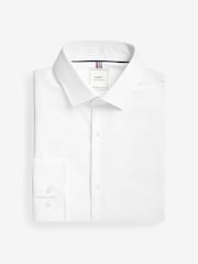 White Slim Fit Easy Care Textured Single Cuff Shirt - Image 6 of 8