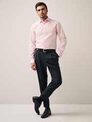 Pink Slim Fit Easy Care Double Cuff Smart Shirt - Image 3 of 7