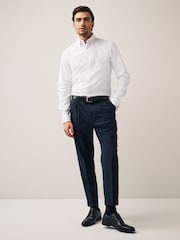 White Regular Fit Double Cuff Easy Care Oxford Shirt - Image 2 of 7