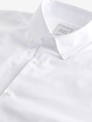 White Regular Fit Double Cuff Easy Care Oxford Shirt - Image 6 of 7