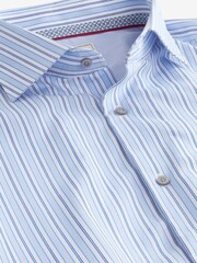Blau Weiss Gestreift - Hemd mit Besatz - Bild 6 von 7