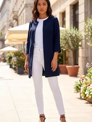 Roman Blue Smart Longline Textured Jacket - Image 1 of 4