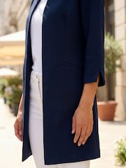 Roman Blue Smart Longline Textured Jacket - Image 4 of 4