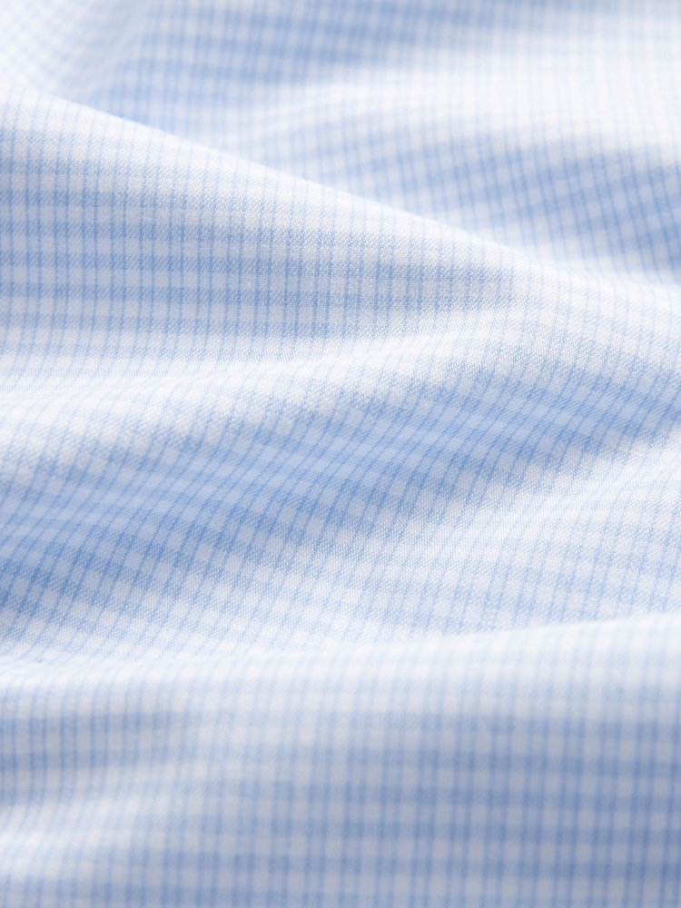 White/Navy Blue Check Slim Fit Single Cuff Single Cuff Shirt And Tie Pack - Image 3 of 3