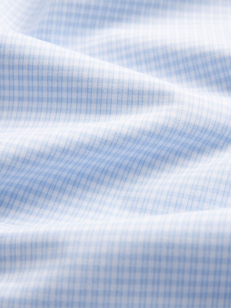 White/Navy Blue Check Slim Fit Single Cuff Single Cuff Shirt And Tie Pack - Image 3 of 3 White/Navy Blue Check Slim Fit Single Cuff Single Cuff Shirt And Tie Pack - Image 3 of 3