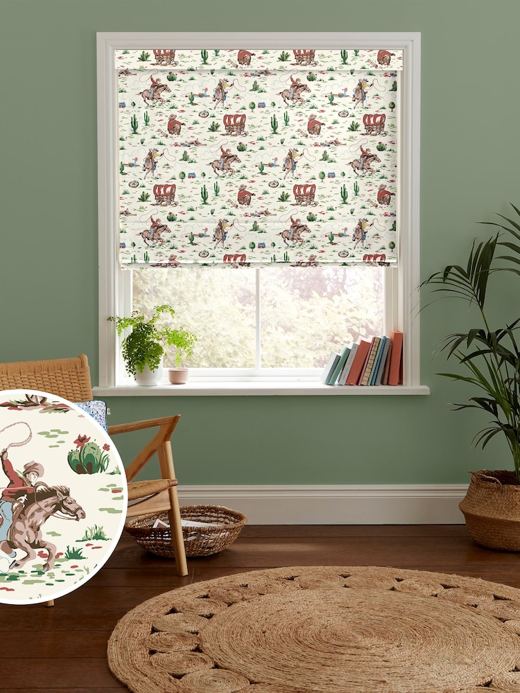 Cath Kidston Multi Cowboy Made To Measure Roman 100% Cotton Blinds - Image 1 of 6