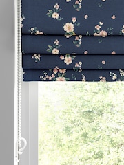 Cath Kidston Navy Spitalfields Border Made To Measure Roman 100% Cotton Blinds - Image 4 of 6