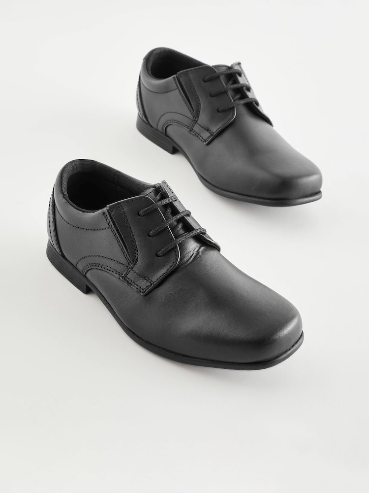Schwarz - Schnürschuhe aus Leder für die Schule - Bild 1 von 6