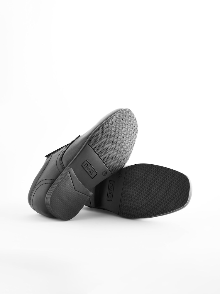 Black Wide Fit (G) School Leather Lace-Up Shoes - Image 4 of 6