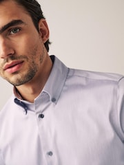 Grey Herringbone Motionflex Shirt - Image 4 of 7