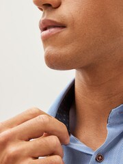 White Blue Button Regular Fit Heritage Formal Shirt - Image 4 of 8