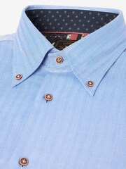 White Blue Button Regular Fit Heritage Formal Shirt - Image 7 of 8