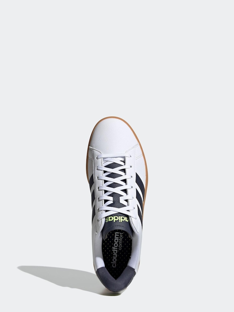 adidas White/Black Sportswear Grand Court Cloudfoam Comfort Trainers - Image 4 of 7