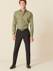 Green Geometric Easy Care Printed Trimmed Shirt - Image 2 of 8
