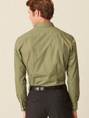 Green Geometric Easy Care Printed Trimmed Shirt - Image 3 of 8