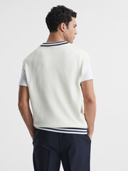 Reiss Ecru Gove Sleeveless Cable Knit Vest - Image 5 of 6