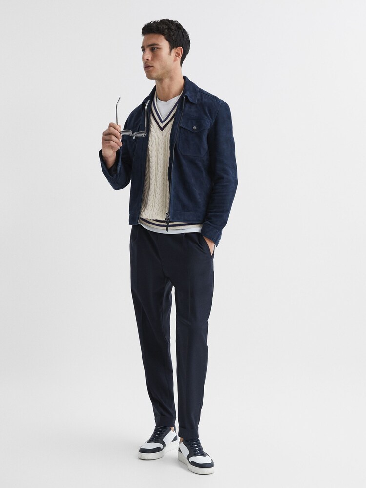 Reiss Ecru Gove Sleeveless Cable Knit Vest - Image 6 of 6