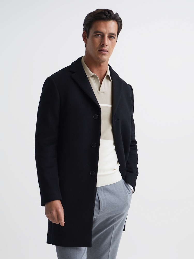 Reiss Soft Grey/White Tokyo Slim Fit Colourblock Open Collar Shirt - Image 6 of 6