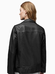 AllSaints Black Billie Stud Biker Jacket - Image 2 of 8