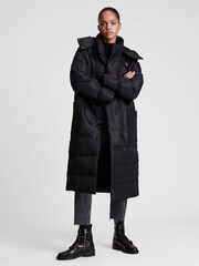 AllSaints Black Allana Puffer Coat - Image 2 of 9