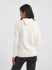 JD Williams Cream Zip Neck Jumper - Image 2 of 4